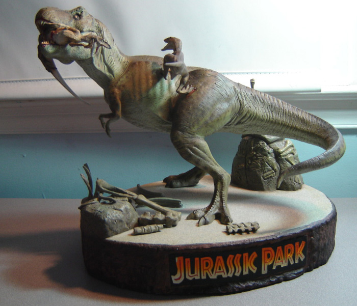 sideshow jurassic park velociraptor T. rex